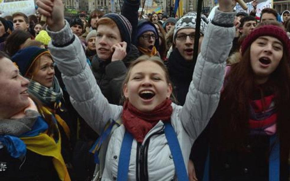 Studenci kijowskich uczelni zrezygnowali wczoraj z zajęć i przyłączyli się do manifestacji