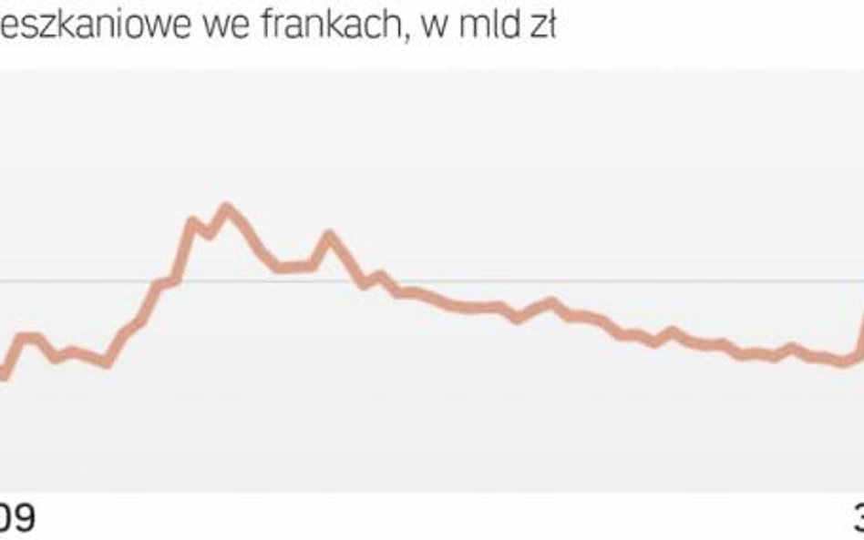 Zadłużenie wzrosło Po styczniowym skoku CHF