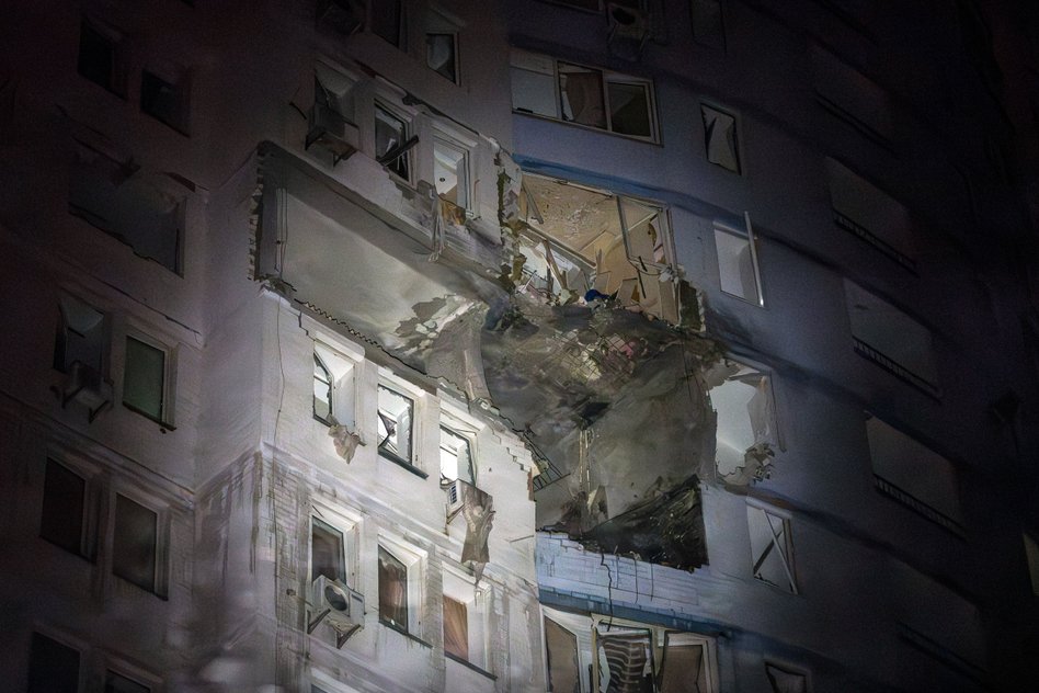 Skutki nocnego ataku na Kijów
