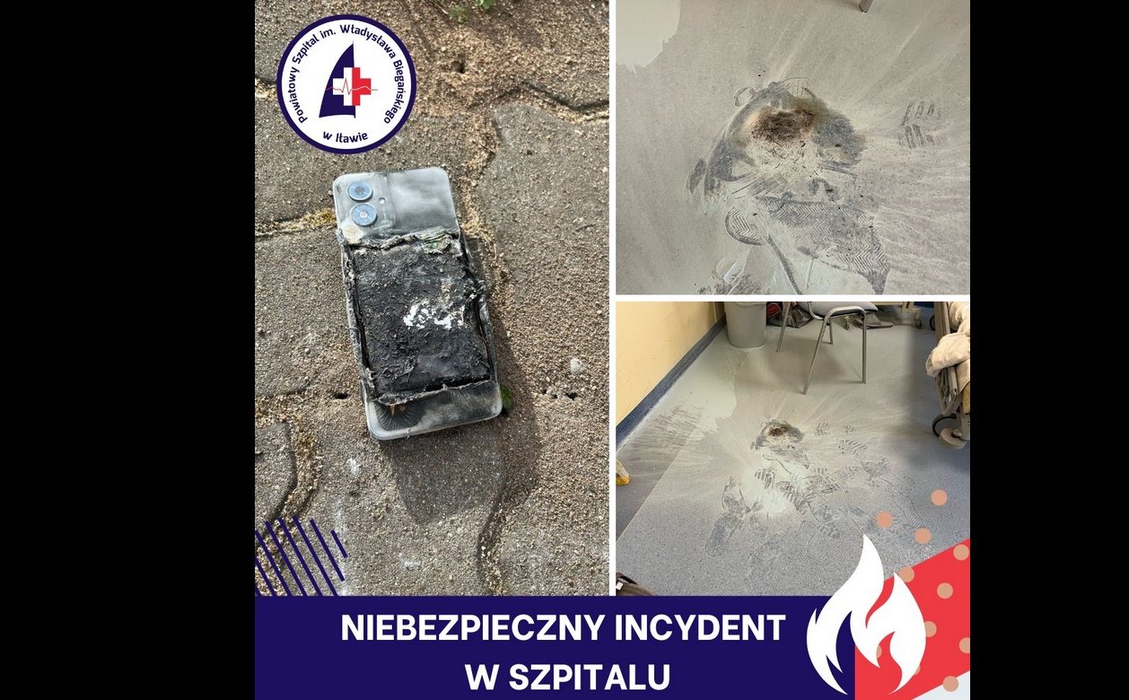 Wybuch i pożar w szpitalu w Iławie. Zaczęło się od kłótni i rzutu telefonem