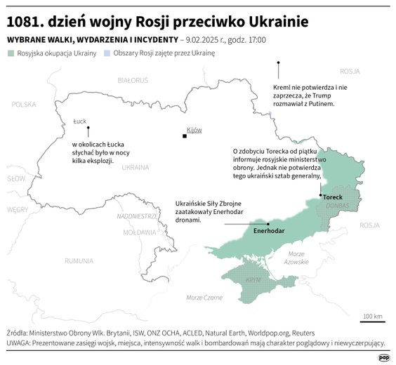 Tak wyglądała sytuacja na froncie 9 lutego