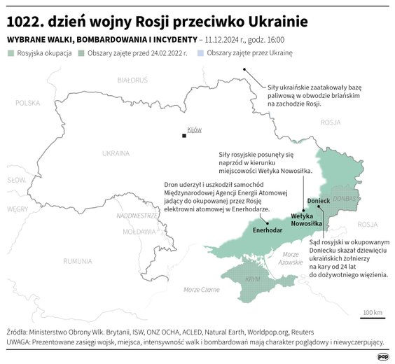 Tak wyglądała sytuacja na froncie w 1022 dniu wojny