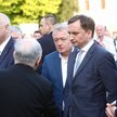 Prezes Jarosław Kaczyński i politycy Prawa i Sprawiedliwości, m.in. europoseł Joachom Brudziński, pr