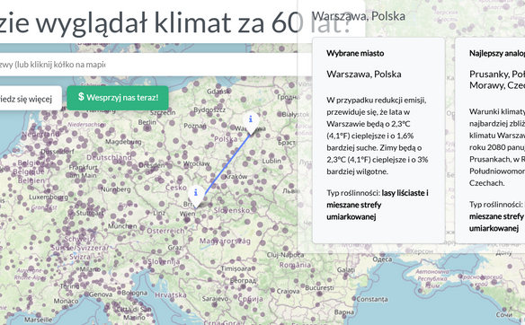 Przy bardziej optymistycznym scenariuszu klimat w Warszawie za około 60 lat może przypominać ten w c