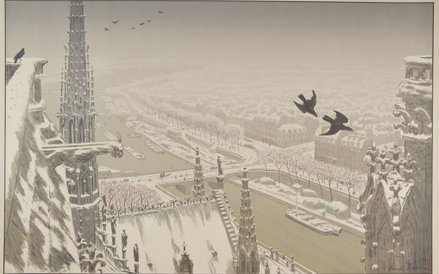 14. Henri Riviere, Du haut des tours de Notre-Dame / Z szczytu wież Notre-Dame, 1900, z serii: Paysa