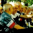 Ryszard Stawierej (drugi z lewej w pierwszym rzędzie) podczas uroczystych obchodów jednej z rocznic 