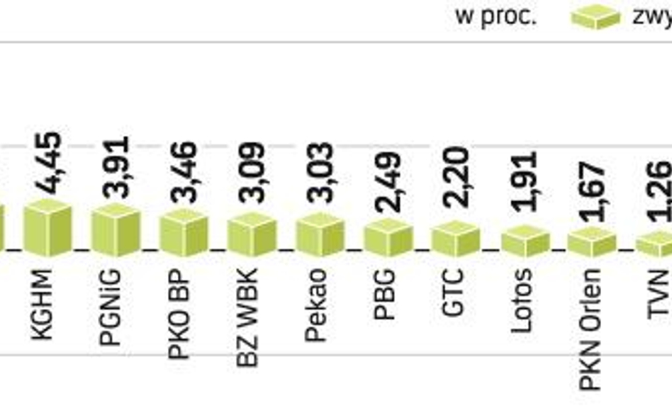 Zmienne notowania największych spółek