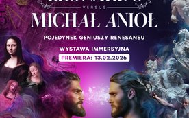 Plakat wystawy „Leonardo versus Michał Anioł - pojedynek gigantów Renesansu”