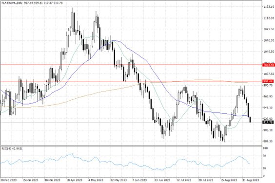 Notowania platyny – dane dzienne