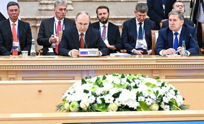 Władimir Putin podczas posiedzenia Rady Najwyższej EUG w Mińsku