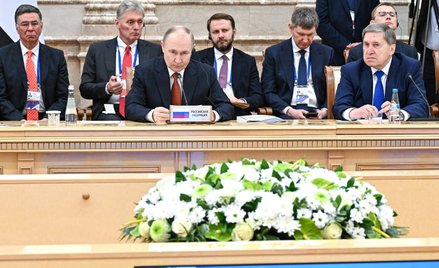 Władimir Putin podczas posiedzenia Rady Najwyższej EUG w Mińsku