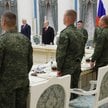 Spotkanie prezydenta Rosji Władimira Putina i ministra obrony Andreja Belousowa na Kremlu z uczestni