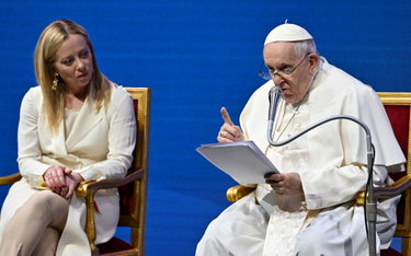 Premier Włoch Giorgia Meloni i papież Franciszek