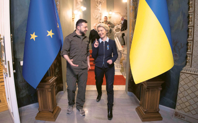 Szefowa Komisji Europejskiej Ursula von der Leyen – na zdjęciu z prezydentem Wołodymyrem Zełenskim w