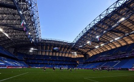 Trening Włochów na stadionie w Poznaniu