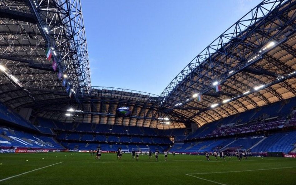 Trening Włochów na stadionie w Poznaniu