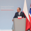 Donald Tusk w czasie konferencji z premierem Norwegii
