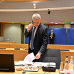 Kanclerz Austrii Karl Nehammer przed posiedzeniem okrągłego stołu Rady Europejskiej w siedzibie euro