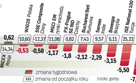 W tym tygodniu na giełdach rynków wschodzących można oczekiwać próby odreagowania spadków. Jednak sy