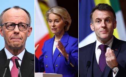 Friedrich Merz, Ursula von der Leyen i Emmanuel Macron