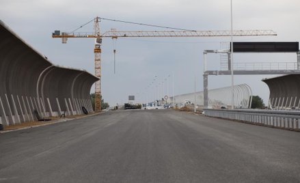 Obwodnica Wrocławia podczas budowy.