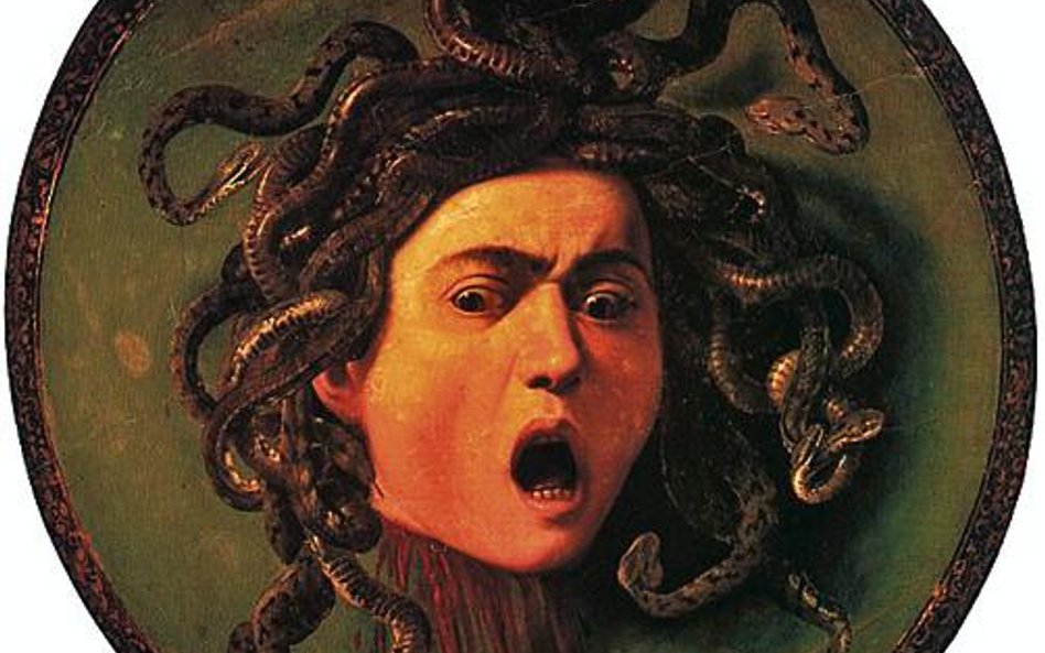„Głowa Meduzy” (1595 – 1596), olej na płótnie na desce