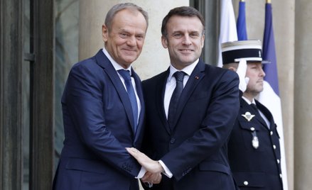 Donald Tusk i Emmanuel Macron