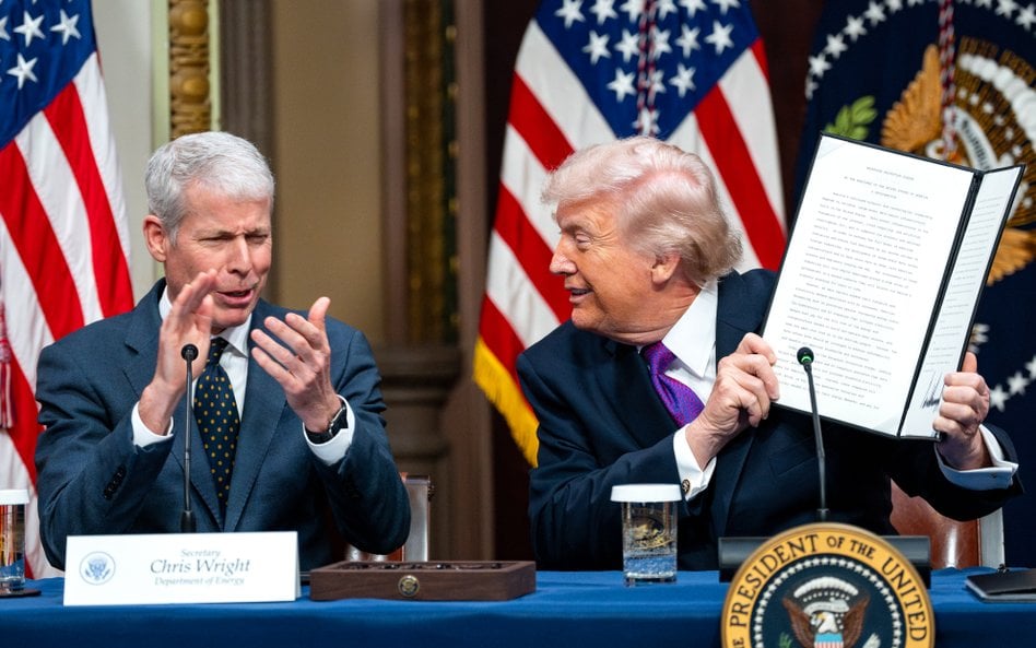 Chris Wright, sekretarz energii USA i prezydent USA Donald Trump