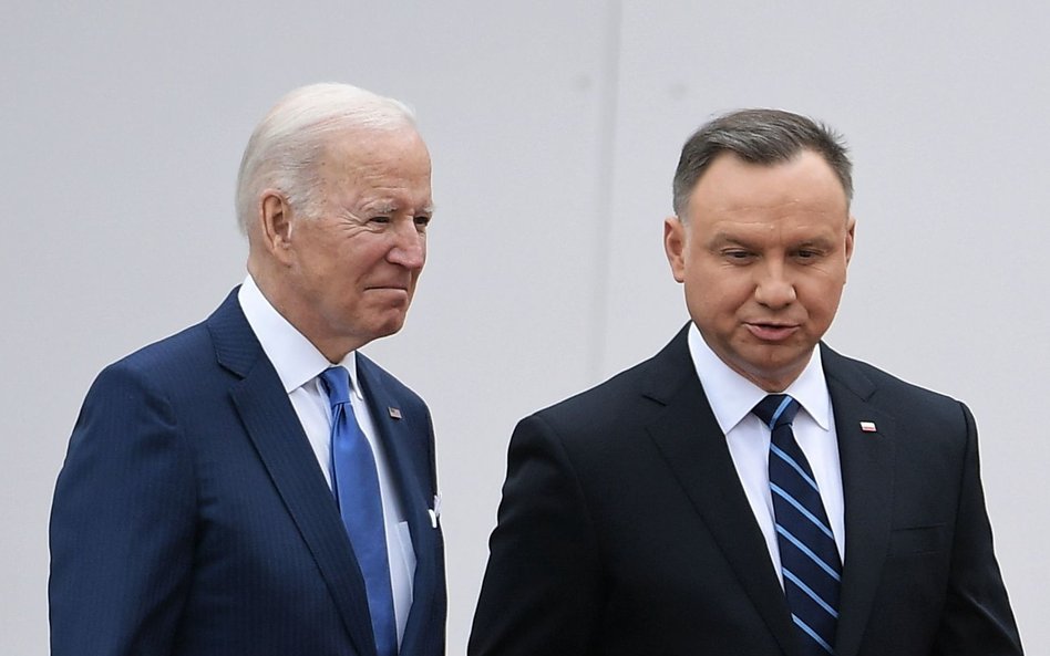 Prezydenci USA i Polski, Joe Biden i Andrzej Duda, fot. z 26 marca