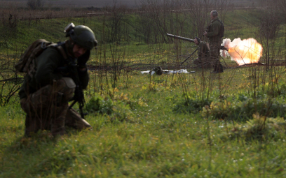 Ukraińscy żołnierze w czasie walk w obwodzie donieckim, fot. z 21 listopada