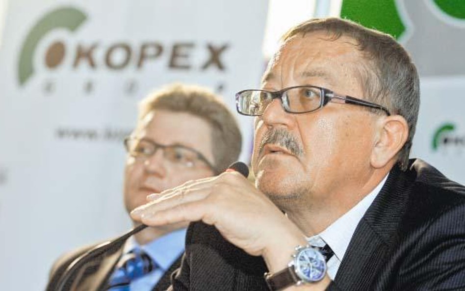 Krzysztof Jędrzejewski (z prawej), główny akcjonariusz Kopeksu, i prezes Marian Kostempski.