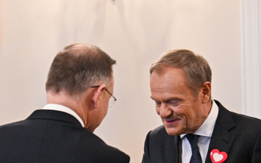 Prezydent Andrzej Duda oraz przewodniczący Platformy Obywatelskiej Donald Tusk
