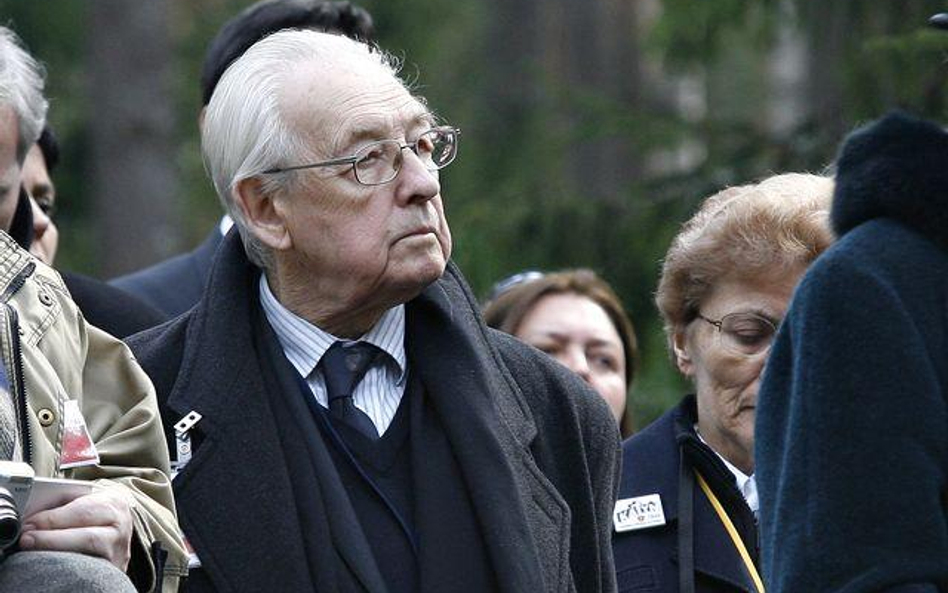 Andrzej Wajda podczas uroczystości katyńskich