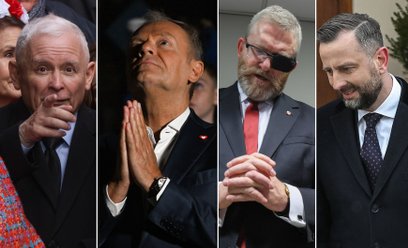 Jarosław Kaczyński, Donald Tusk, Grzegorz Braun, Władysław Kosiniak-Kamysz