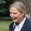 Senator KO Monika Piątkowska. Na konferencji prasowej z udziałem premiera Donalda Tuska i wicepremie