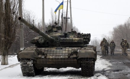 Ukraińscy żołnierze na pozycji w obwodzie ługańskim, fotografia z 11 marca