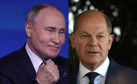 Prezydent Rosji Władimir Putin i kanclerz Niemiec Olaf Scholz