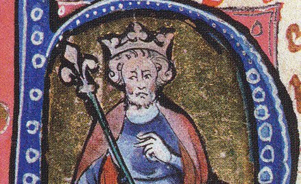 Knut Wielki (994–1035) – portret z XIV-wiecznego manuskryptu