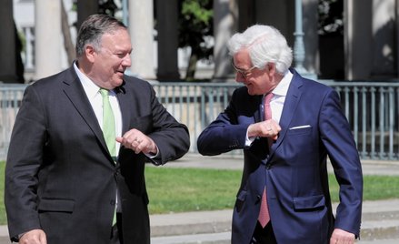 Sekretarz stanu USA Mike Pompeo i minister spraw zagranicznych RP Jacek Czaputowicz podczas spotkani