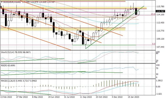 Wykres tygodniowy BOSSA EUR
