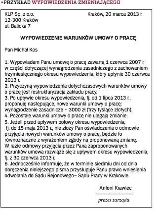 Wypowiedzenie Zmieniające: Co Musi Zawierać, Jak Liczyć Okresy ...