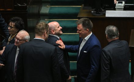Szymon Hołownia i Marcin Gosek (PiS) w Sejmie
