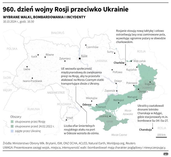 Tak wyglądała sytuacja na froncie w 960 dniu wojny