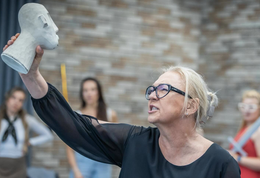 Małgorzata Walewska jako Fricka, zdjęcie z próby „Walkirii”