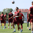 Kapitan reprezentacji Polski Robert Lewandowski podczas treningu kadry w podwarszawskich Książenicac