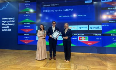 Zofia Szymońska, członkini zarządu Matexi ds. finansowych, prezes Mirosław Bednarek oraz członkini z