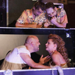 Wolfgang Michalek (Titus), Ewa Skibińska (Tamora), na górze Michał Majnicz i Marcin Pempuś
