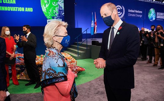 William i Ursula von der Leyen podczas konferencji klimatycznej ONZ w Glasgow w 2021 roku.