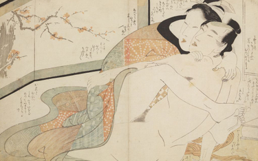 Kitagawa Utamaro. Para kochanków przy parawanie