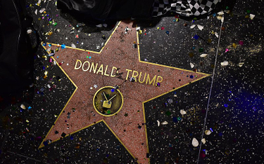 Gwiazda Trumpa w Hollywood zniszczona kilofem
